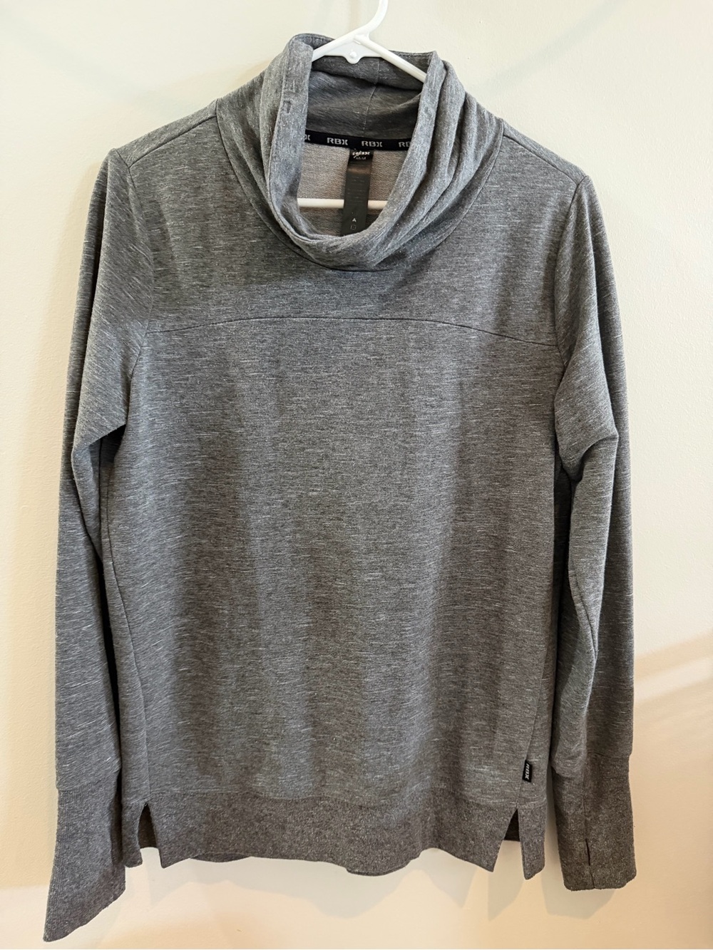 RBX Women’s Gray Cowl Neck Long Sleeve Activewear Top 20” PTP